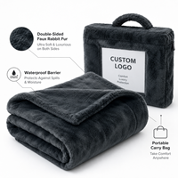 Couverture Imperméable Anti-éclaboussures en Peluche Douce de Luxe avec Logo Personnalisé, en Fourrure de Lapin et TPU 3 Couches, Vente en Gros Usine pour Adultes