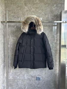 Parka in Piuma d'Oca di Lusso Personalizzato di Alta Qualità per Uomo con Cappuccio in Pelliccia di Lupo, Giacca Invernale Canadese con Sacchetto Antipolvere - Product Image 1