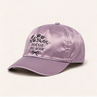 Gorra de Béisbol Estilo Vintage con Bordado Floral, Visera Ajustable, Emblema Personalizado, 6 Colores, 100% Poliéster