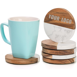 Promotional Wooden Coasters Custom Slate Marble Coasters Anti-scalding Beverage Resin Coasters with Custom logo
