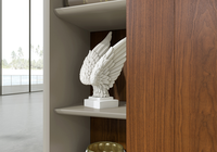 Bureau de direction moderne avec armoire de rangement latérale et étagère ouverte pour mobilier de bureau commercial