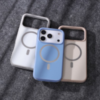 Funda Magnética para Teléfono, Carcasa de TPU+PC, Antiarañazos, Parte Trasera de Vidrio Templado, Botones Metálicos, Orificio para Cordón, Funda Protectora para iPhone 18 Pro