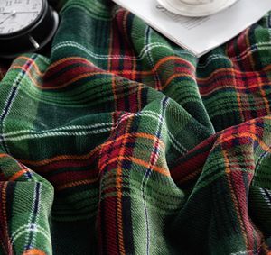 Sherpa <strong>Plaid</strong> Fleece Throw Blanket Double-Sided Super Soft Luxurious <strong>Bedding</strong> Blanket 50*60 Inches Green Red - Product Image 2