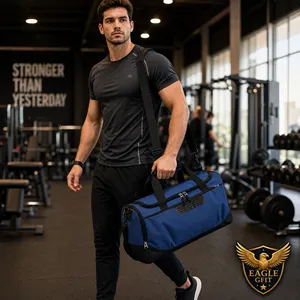 Sac de sport Oxford personnalisé, imperméable, résistant à l'usure, avec compartiment sec/humide et compartiment à chaussures, idéal pour l'entraînement, les voyages et la gym - Product Image 1