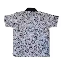 T-shirt à manches courtes pour garçons en coton biologique doux, imprimé à carreaux, respirant, avec poche avant et col roulé - Product Image 3