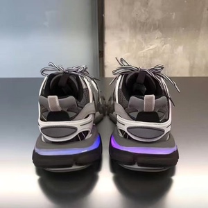 Chunky Lighted Sneakers Solid Color Mesh Lining Lace-up Round Toe Rubber Outsole EVA Midsole All Seasons Walking Style <b>Shoes</b> - Product Image 2