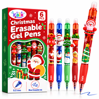 Stylos gel effaçables KAIX de Noël, stylos magiques créatifs à dessin animé, stylos à encre gel effaçable de 0,7 mm avec gomme pour cadeaux d'enfants