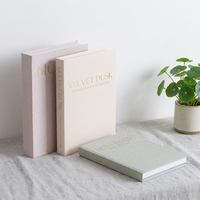 Ensemble de faux livres décoratifs en lin esthétique avec impression artistique Monet Matisse, boîte de rangement dissimulée pour l'aménagement de meubles de salon