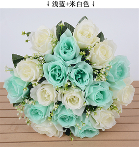 Hoa Bán Buôn Nghĩa Ô 18 Đầu Bó Hoa Cưới Bằng Tay Màu Đỏ Hoa Hồng Nhân Tạo Cho Phòng Vẽ - Product Image 5