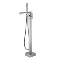 Mitigeur de douche de sol en laiton autoportant à poignée unique du fabricant chinois Robinet de bain en céramique brossée anti-pluie OEM disponible