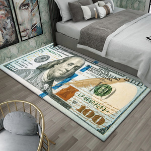 Alfombra de Terciopelo de Cristal Creativa con Estampado de Signo de Dólar, Antideslizante, Resistente al Desgaste, Suave, para el Dormitorio, Cojín para Ventana, Cojín para Sofá - Product Image 2
