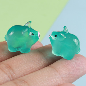 Figurine de cochon miniature lumineuse et écologique, peinte à la main, en résine phosphorescente, pour micro-paysage, décoration de jardin DIY - Product Image 5