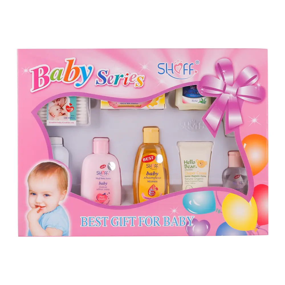 Coffret cadeau pour bébé avec une variété de produits de soins de la peau et de bain pour nourrir bébé, 9 articles