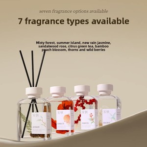 Diffuseur d'arômes sans flamme 200 ml, sans <span class=keywords><strong>alcool</strong></span>, aux huiles essentielles naturelles, coffret cadeau, parfum longue durée Fleur <span class=keywords><strong>de</strong></span> Pêcher et Rotin - Product Image 5