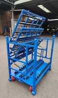 Chariot de transfert robuste et réglable pour pièces automobiles, capacité personnalisable, avec logo, étagère de rangement métallique pour la fabrication