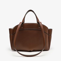 Sac fourre-tout vintage marron en PU, fermeture ouverte, résistant à l'eau, grande capacité, doublure en polyester, idéal pour l'automne, le travail, les mamans, à porter à l'épaule et pour le shopping