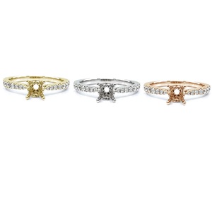 Anillo de compromiso y boda de oro blanco macizo de 18k con diseño elegante y halo de diamantes reales, de alta calidad, fabricado en China. - Product Image 4