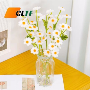 New Hàn Quốc moru DIY handmade Dệt Đơn Crochet Hoa bó hoa cúc Nhân Tạo Hoa bảo quản hoa xoắn gậy - Product Image 1