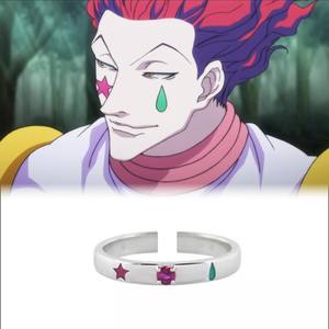 Anime HUNTER x HUNTER anillo <span class=keywords><strong>Hisoka</strong></span> pentagrama goteo ajustable Halloween Moda hombre mujer <span class=keywords><strong>Cosplay</strong></span> accesorio regalos - Product Image 1
