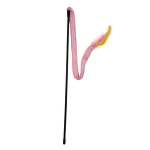 OEM ODM mainan hiburan kucing peliharaan warna-warni stik penggoda kucing elastis bahan PP aman kucing mainan mewah interaktif tongkat penggoda - Product Image 2