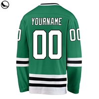Maillot de hockey sur glace personnalisé à col montant, respirant, avec impression HD, broderie 3D, séchage rapide, et logo, nom et numéro en patch sergé