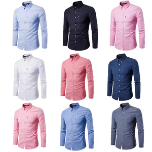 Camicie da uomo in cotone alla rinfusa con bottone <span class=keywords><strong>Oxford</strong></span> Casual da ufficio da uomo logo personalizzato di alta qualità camicie da cerimonia <span class=keywords><strong>Slim</strong></span> <span class=keywords><strong>Fit</strong></span> regolari per uomo - Product Image 1