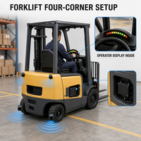 Caméra de recul étanche IP69K 12V/24V pour véhicule, kit moniteur 2 caméras AHD 1080p avec détection d'angle mort et capteur radar de vision nocturne