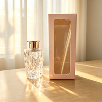 Flacon diffuseur de luxe haut de gamme en verre facetté de 200 ml, flacon vide en forme de cône inversé pour parfum d'ambiance