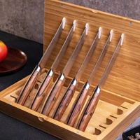 Manche en bois d'olivier AUS-10 japonais acier damas Steakmesser couteau à Steak Damast 4 pièces/6 pièces ensemble avec boîte