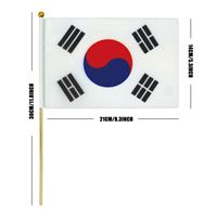 Drapeau de Corée du Sud à agiter à la main, 14*21cm, avec manche en bois, vente en gros, succès mondial