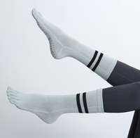 Chaussettes de yoga et de pilates pour femmes, épaisses, antidérapantes, avec semelle rembourrée, antibactériennes et écologiques