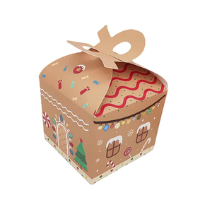 Caja de Regalo de Cartón <span class=keywords><strong>con</strong></span> Lazo Rojo y Estampado de Copos de Nieve Navideños para Dulces y <span class=keywords><strong>Galletas</strong></span> - Product Image 6