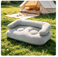 Canapé gonflable rembourré épais en PVC, chaise longue portable avec accoudoirs pour l'extérieur et la chambre