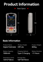 I2C C09 Lite Multimeter Digital 6000 Counts CAT III 500V Rentang Otomatis Dual CPU Multimeter Industri untuk Pengujian Sirkuit Listrik