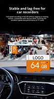 Tarjeta de memoria logotipo personalizado almacenamiento mini tarjeta TF 16GB 32GB 64GB 128GB 256GB adecuado para cámaras MP4 y teléfonos móviles