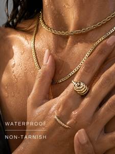 Stainless Steel <b>Necklace</b> <b>Chain</b> Bulk Hypoallergenic Waterproof Tarnish Free Jewelry 18K Gold Plated PVD <b>Chains</b> <b>Necklace</b> - Product Image 3