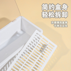 Boîte à baguettes multifonctionnelle avec ventilation et conception anti-poussière pour le rangement en cuisine, blanche, taille moyenne et grande - Product Image 4