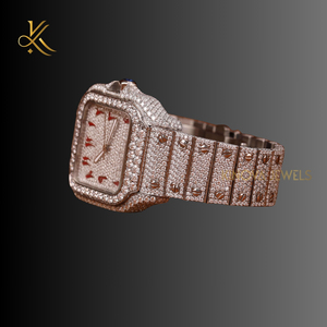 Đồng hồ kim cương moissanite thanh lịch được thiết kế cho phong cách sang trọng và tinh tế vượt thời gian với sự lấp lánh rực rỡ và cao cấp - Product Image 2