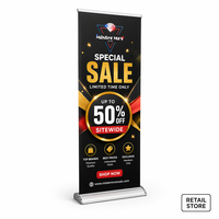 Support de bannière déroulante rétractable de 85 cm de large pour la publicité en magasin de détail
