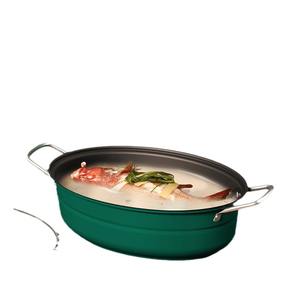 Olla para Pescado al Vapor AUX, Sartén Ovalada Antiadherente de Acero Inoxidable 304, Compatible con Inducción y Gas, Ecológica, Solo Lavar a Mano - Product Image 1