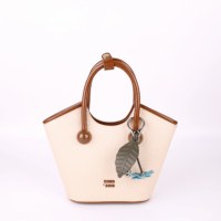 Breloque de sac en PU motif feuille florale fraîche, porte-clés fleur multicolore pour sac à main, sac à dos, pochette, accessoires de bagage