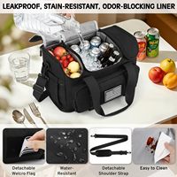 Sac isotherme à déjeuner à 3 compartiments, sac isotherme thermique étanche avec maintien au chaud et au froid pendant 8 heures, avec sangle MOLLE