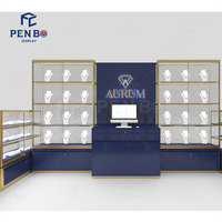 Solution de présentation de bijoux sur mesure pour centre commercial avec éclairage LED et vitrine en verre, kiosque à bijoux pour centre commercial
