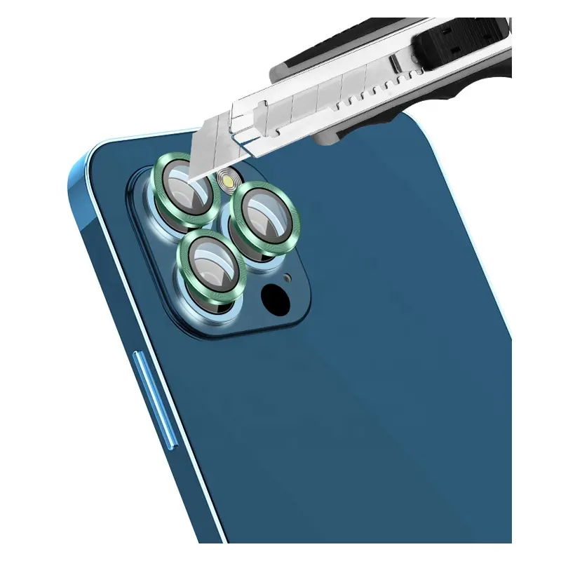 For iPhone 12 13 14 Pro Max Metal CD Texture Camera Lens Protectors Diamond Camera Ring Glass Film For Iphone 11 12mini 14 plus