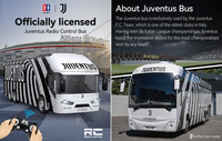 Double E E638-003 1/18 RC Juventuss Authentique Licence Bus 2.4G Football Club Télécommande Bus avec Lumières Sonores