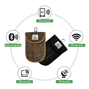 Pochette Faraday en tissu de <span class=keywords><strong>laine</strong></span> pour clés de voiture, boîte de sécurité anti-interférence pour télécommandes de voiture, vente en gros OEM - Product Image 3