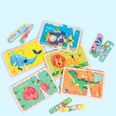 Новое поступление, креативная игрушка для раннего развития, Мультяшные животные, автомобили, головоломки, деревянные полоски, головоломки, игрушки для детей
