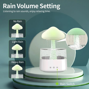 Humidificador blanco Rain-Cloud, difusor de Aroma de hongo que cambia de Color para coche, aceite esencial para el hogar, goteo de agua, asistencia para dormir - Product Image 4