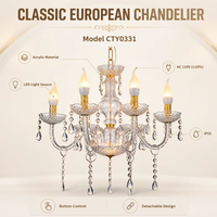 Nouveau lustre LED en acrylique européen luxueux pour l'éclairage de plafond de mariage, alimenté par courant alternatif, design moderne