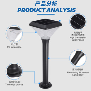 Lámpara Solar para Jardín, Cuadrada, Mono Si Led, Impermeable, Iluminación Exterior para Jardín, 50000 Horas, 5 Años de Garantía - Product Image 4